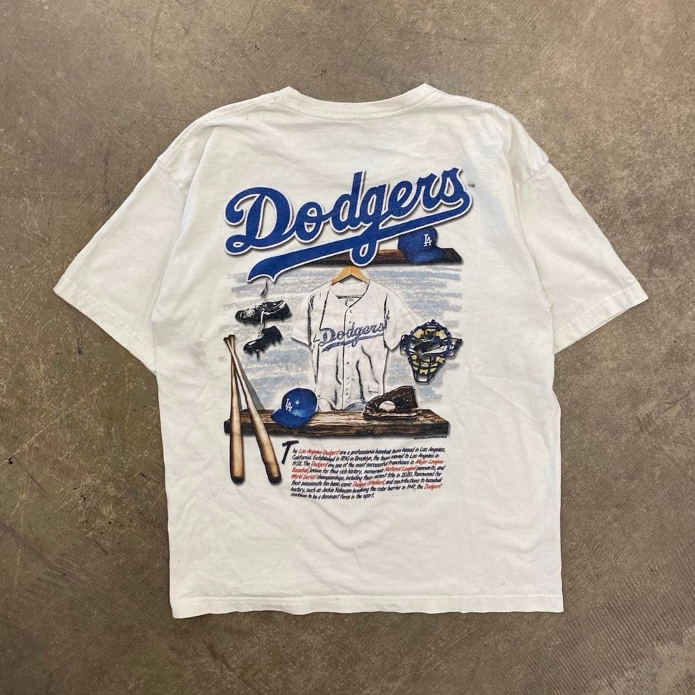 Vintage Los Angeles Dodgers MLB Locker Room Tee Baseball T-Shirt Size Large